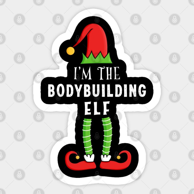 Bodybuilding Elf Christmas Matching Family Gift Sticker by qwertydesigns